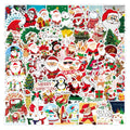 100qty Santa Claus Cartoon Sticker Christmas Holiday Decoration Waterproof Luggage Christmas Sticker Waterproof Stickers