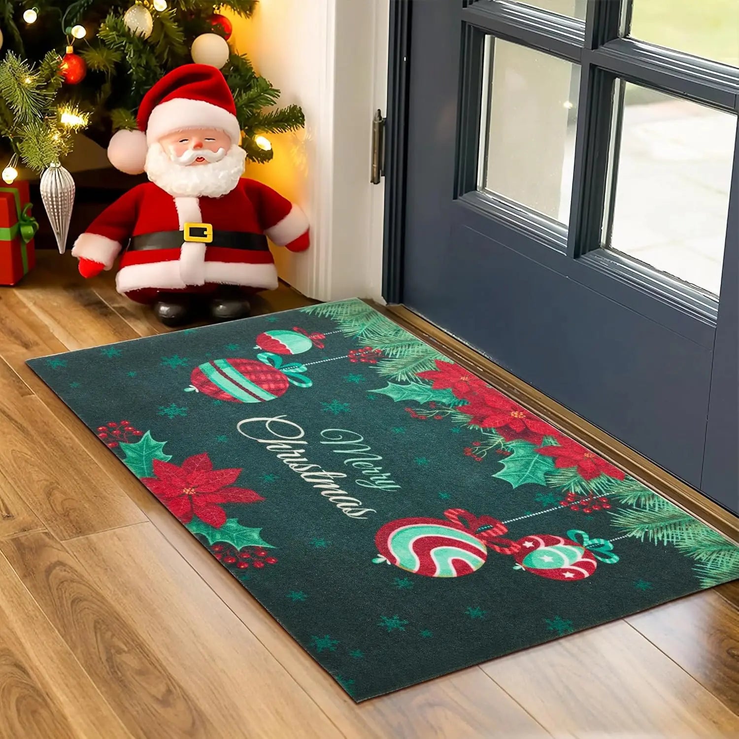 Merry Christmas Indoor/Outdoor Christmas Decorations-Holiday Door Mat for Front Door