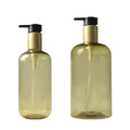 300ml 500ml PET Plastic Lotion Pump Bottle Clear-Gold Bath Soap Body Washing Shower Gel Shampoo Conditioner Dispenser Bottle