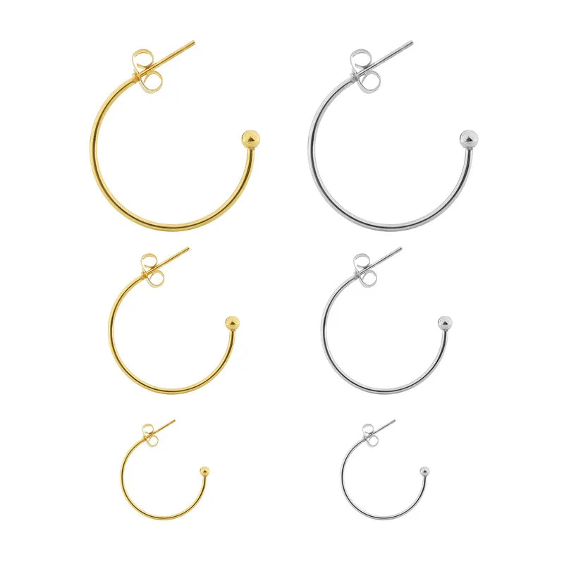 Clasp Hook Accessories Earring Connectors Jewellery Making Loop Stainless Steel Earring Hooks Wires