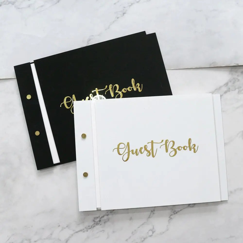 Acrylic Cover Wedding Guestbook Personalized Party Event Photo Album Booklet with Laser Cut Gold Acrylic Names