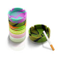 Luminous Silicone Ashtray Round Smokeless Pocket Cigarette Tray Heat Resistant for Home and Car