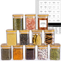6oz Hot Sale square Shape Glass Spice Jar with Bamboo Lid