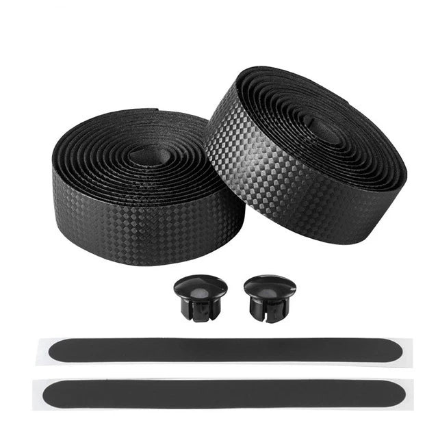 Cycling Non-slip Shock-absorbing Sweat-absorbing Straps Handle Carbon Fiber Texture EVA Bicycle Road Handlebar Straps