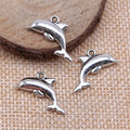 Antique Silver Plated Dolphin Handmade Charms Pendant for Bracelet Necklace
