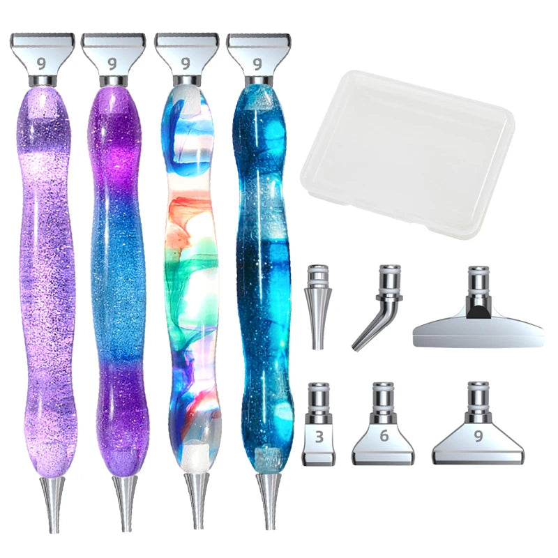 Stainless Steel Replacement Pen Heads Diamond Painting Pens Storage Box Resin Point Drill Pen DIY Nail Art Tool Set