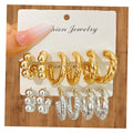 Vintage Style Gold Color Bead Earrings C Shape Design Twist Earrings Set for Women Jewelry Wholesale