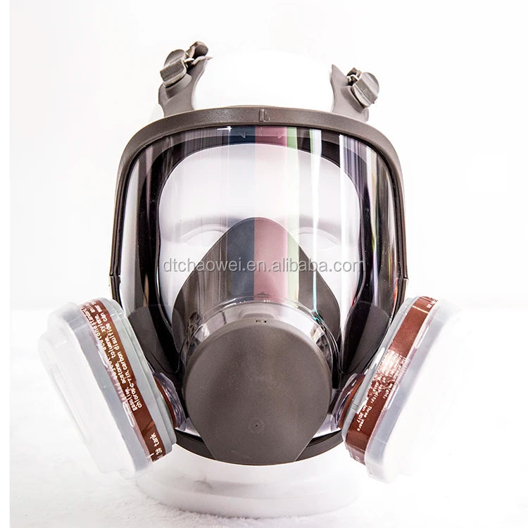 Four-point-adjustable-headband Personal Protective Gas Mask Full Face Mask with Double Filter