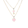 Fashion Simplicity Clavicle Necklace Small Key Heart Locket Necklace Gold Chain Gift Couple Necklace