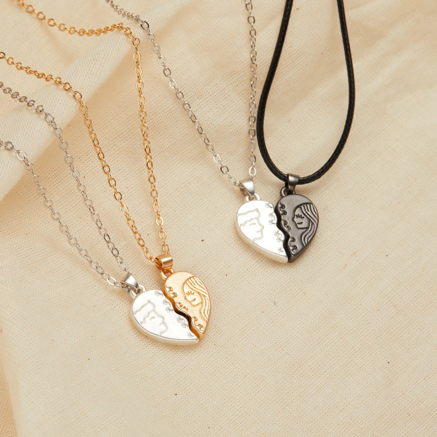 Couples Best Friend Necklaces BFF Broken Pendant Love Heart Necklace for Couples Necklace