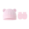 WD-A416  Newborn Baby Single Layer Thin Hats Mittens Sets Cotton Infant Cap Toddlers Beanies for 0-1 Yrs Boys Girls