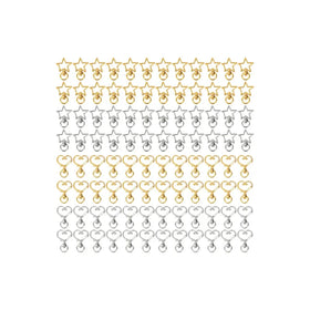 100 Pack Alloy Silver Gold Star Heart Shape Lobster Clasp Hook Keychain Clip for DIY Jewelry Making Bag Accessories