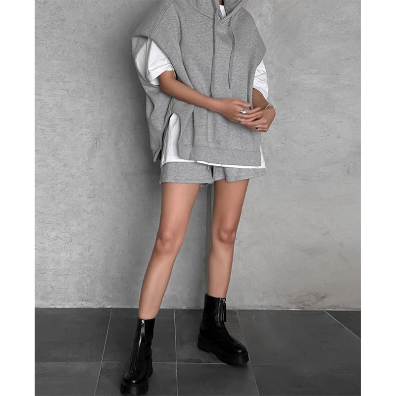 K210163 Clothing Manufacturers Custom Womens Clothing Ladies Sports Pullover Hoodies Gym Sleeveless Hoodies Women Customization