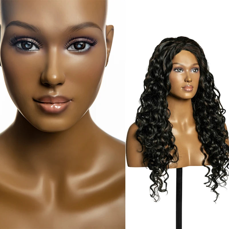 AFELLOW Human Like Female Mannequin Head for Wig Necklace Realistic Popular Wig Display Female Mannequins Head Stand JESSICA