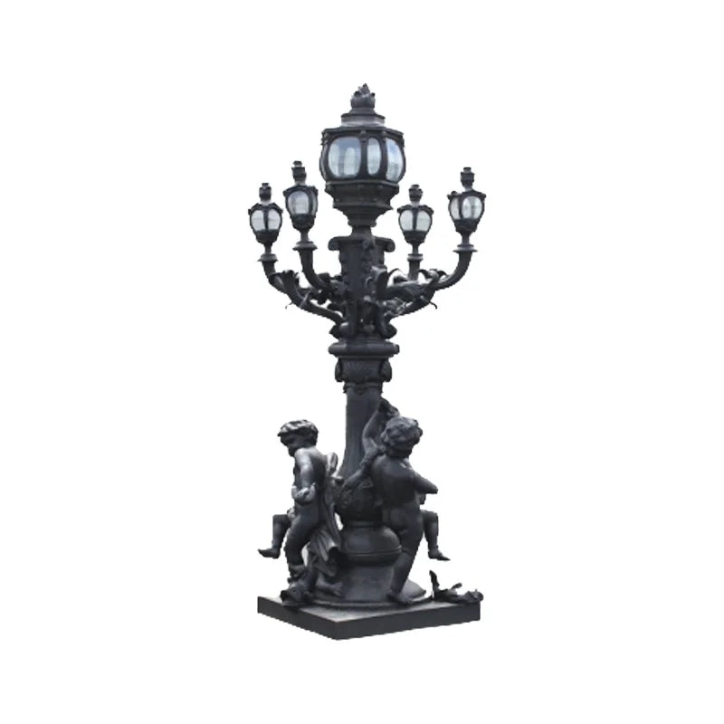 Outdoor Garden Decoration Welded Cast Iron Lamp Post European Style Norton Factory Made Custom Aluminum Children Light Sculpture