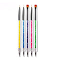 5pcs Professional Double Head Nail Art Dotting Tool Nylon Acrylic Brushes Flower Painting Pen Manicure Tools Accessories NAB016