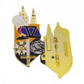 France Pucelle 3D Enamel Pin on Pin Supplier Gold Hard Enamel Hinge Pin Two-tone Plating Combination of 3D Lion Badge
