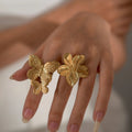 Fashion Jewelry Rings Gold Plated Flower Butterfly Stainless Steel  Ring for Women