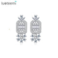 LUOTEEMI Fashion Jewelry Unique Woman 2025 Drop Designer Wedding Earing Zircon Dangling Statement Earring