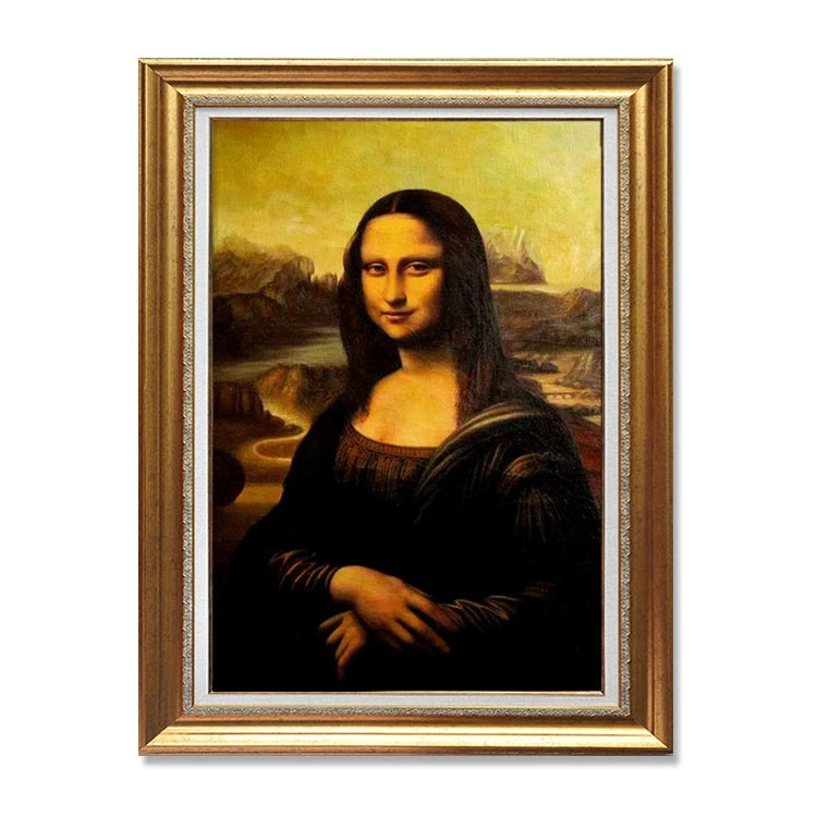 Museum Quality Handmade Oil on Canvas Reproduction of Da Vinci's Famous Mona Lisa Classic Painting