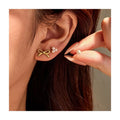 Wholesale South Korea Light luxury Senior Sense Bow Pearl Stainless Steel Earrings Set Women Fashion Cute Jewelry Accessories