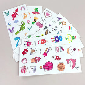Five & Ten Wholesale Transfer Sticker Tattoo Supplies Cartoon Pattern Tattoo Cute Vitality Body Hand Art Tattoo Stickers