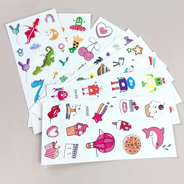 Five & Ten Wholesale Transfer Sticker Tattoo Supplies Cartoon Pattern Tattoo Cute Vitality Body Hand Art Tattoo Stickers