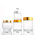 Beauty Cosmetic Empty 100g 120g 200g Clear Glass Cream Jars with Gold or Silver Lids