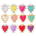 Fashion Enamel Red Heart Charm PendantReal 18K Gold Plated Zircon Necklace Bracelet Pendant Handmade Jewelry Accessories L49