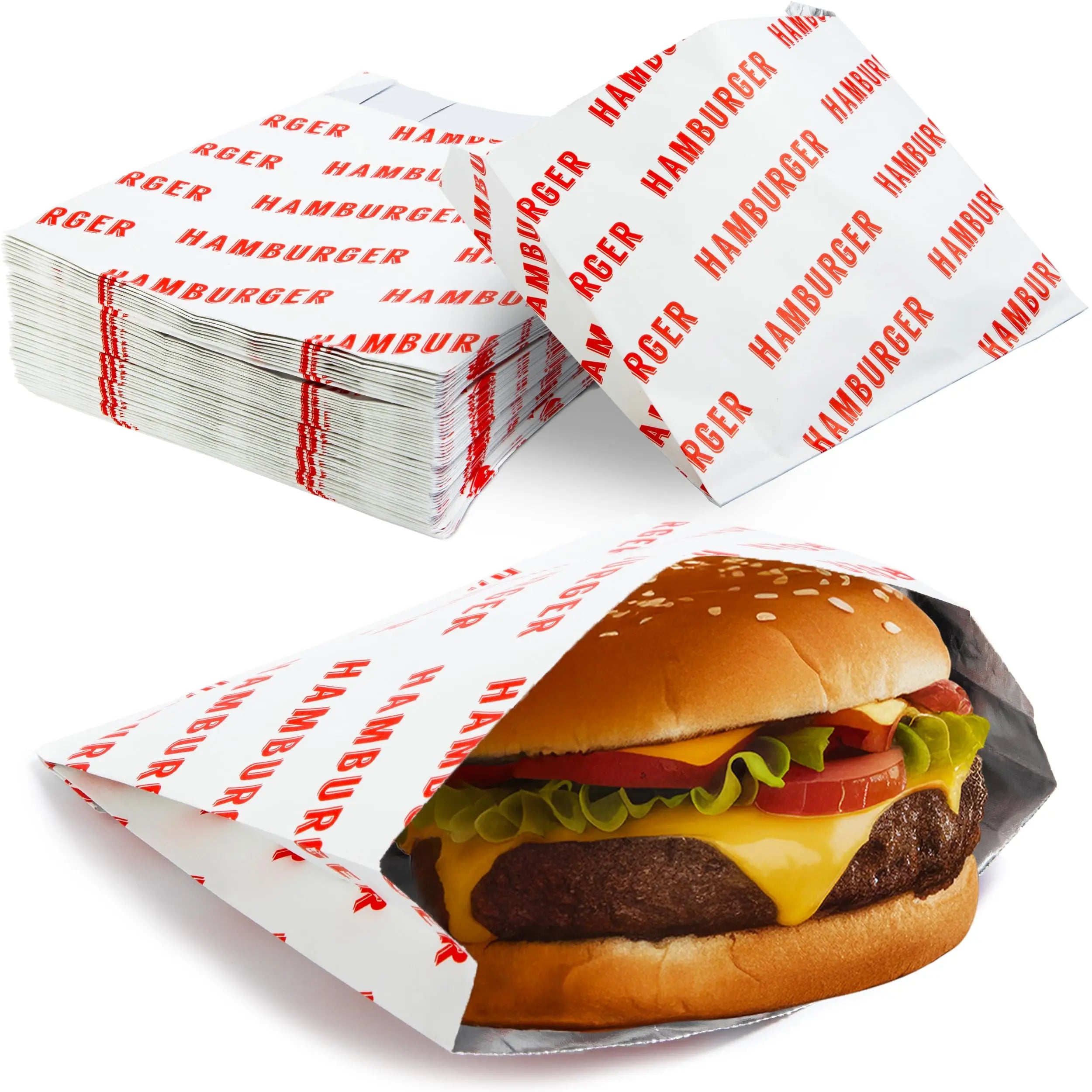 Wholesale Custom Heat Seal  Aluminium Hot Dog Sandwich Burger Paper Bag Food Snack Packaging Bag