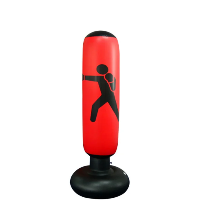 Free Standing PVC Durable Inflatable Pedestal Boxing Punching Bag 6FT Tall Black Water Filled MUDA Brand Adults Kids Custom Logo
