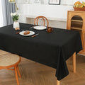 Wedding Party Hemstitch Black Tablecloth Wholesale Plain Woven Table Cover Rectangle Square Round Oversized Custom Table Cloth