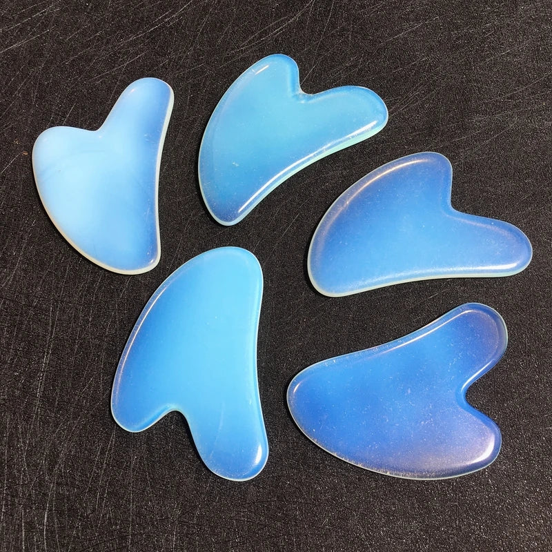 HY China Traditional Real Opalite Facial Gua Sha Head Face Body Heart Scraping Massage Tool