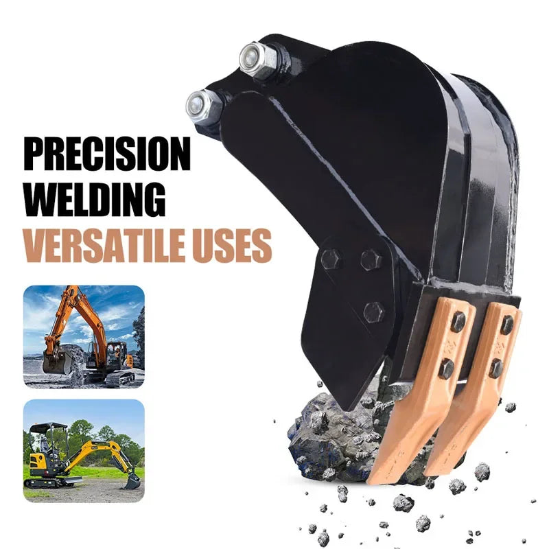 Mini Excavator Attachments 200mm/7.87in Strong & Wear-Resistant Alloy Steel Bucket Teeth for Farm Work Ditching and Dredging