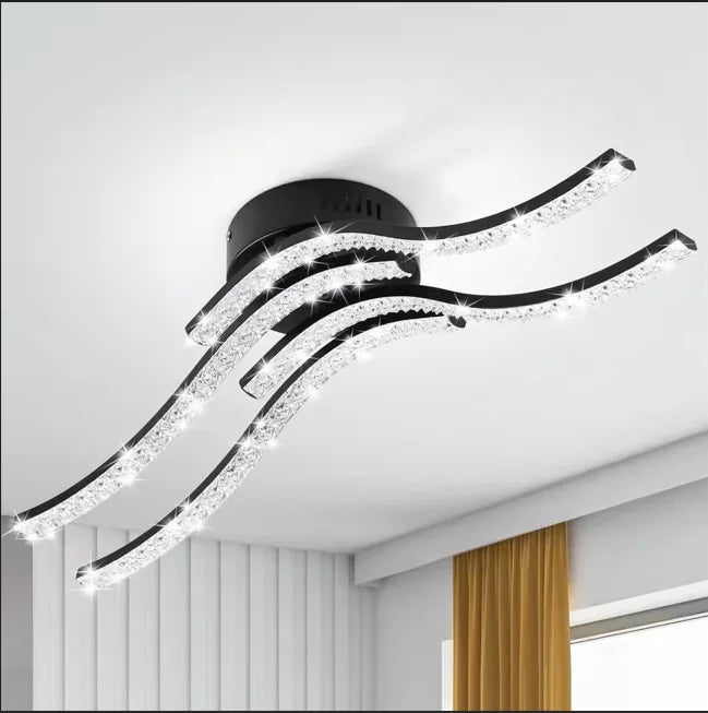 LED Ceiling Light Acrylic Corrugated 3 Parallel Flame Lighting Fixtures Dining Room Living Room Bedroom Kitchen Hallway Bedroom
