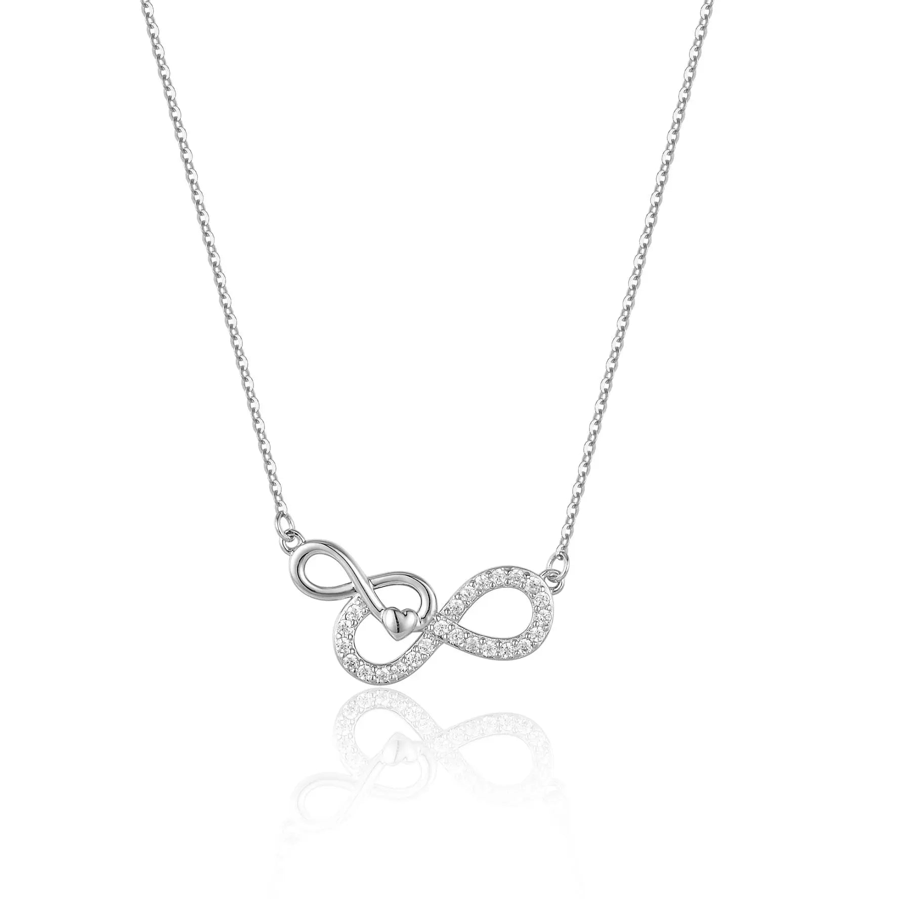 Trendy Jewelry Accessories Sparkling Zircon 925 Sterling Silver Figaro Chain Paperclip Angel Pendant Necklace for and Women Gift