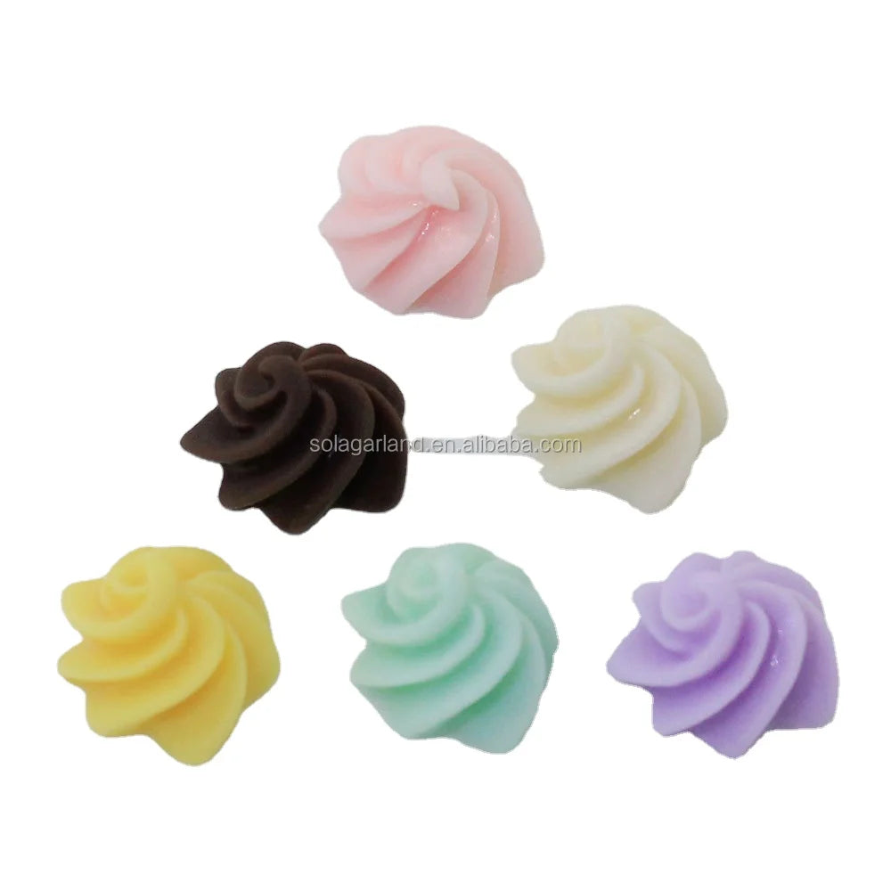 100Pcs Simulation Flatback Meringue Suger Candy Resin Cabochon Scrapbooking for Embellishments DIY Hair Accessories