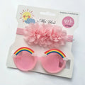 Children'S Hair Band Sunglasses Set Rainbow Candy Carton Sunglasses Children Anti Blue Kids Sunglasses Hairband Wholesale