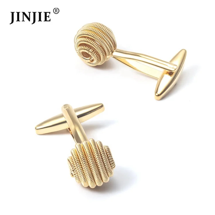 Make Custom logo High Quality Brass Gold Knot Cufflinks for Men