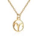 Best Selling 12 Women's Stainless Steel Zodiac Sign Pendant Necklace Gold Plate 12 Zodiac Jewelry with Link Chain