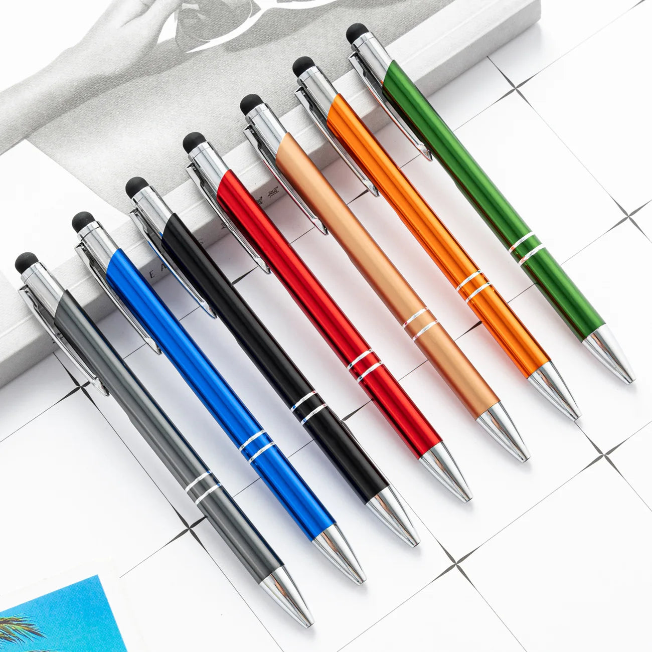 Touch Ballpoint Pen Spot Wholesale Metal Aluminum Rod Capacitor Handwriting Brush Screen Dual-use Metal Touch Screen Pen