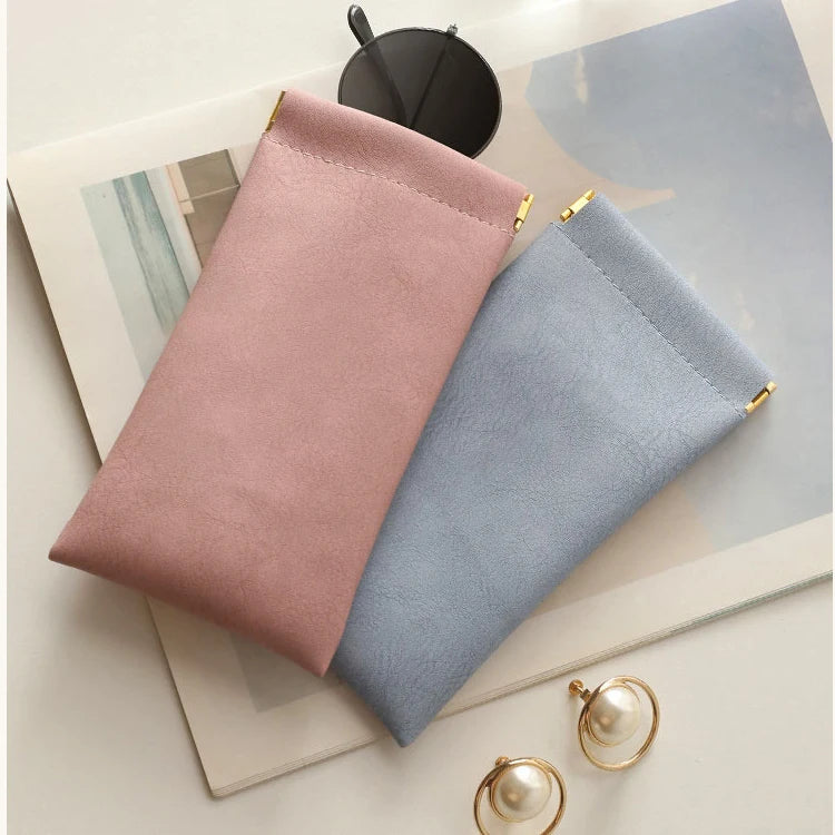 2026 Customized PU Leather Sunglasses Soft Glasses Pouch Eyeglasses Storage Bag