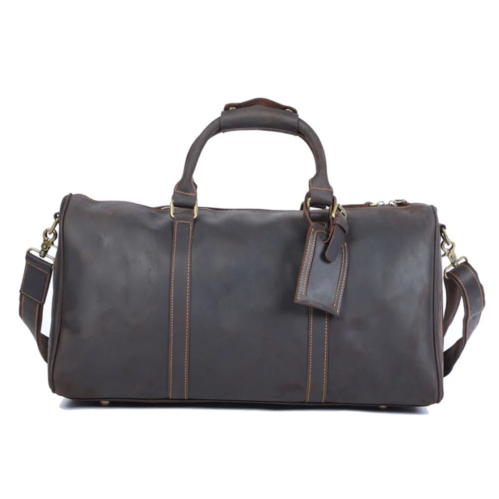 RTS Luxury Large Capacity Vintage Top Layer Cowhide Multifunction Duffel Bag Waterproof Durable Outdoor Activity Travel Bag