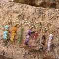 Bohemian Multicolor Fashion Natural Gemstone Raw Irregular Tassel Quartz Chips Earring Healing Crystal Drop Earring Hook Earring