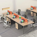 Modern 4-Seater Convertible Modular Cubical Workstation Desk Staff Office Table with Panel Wood Style Furniture Partition