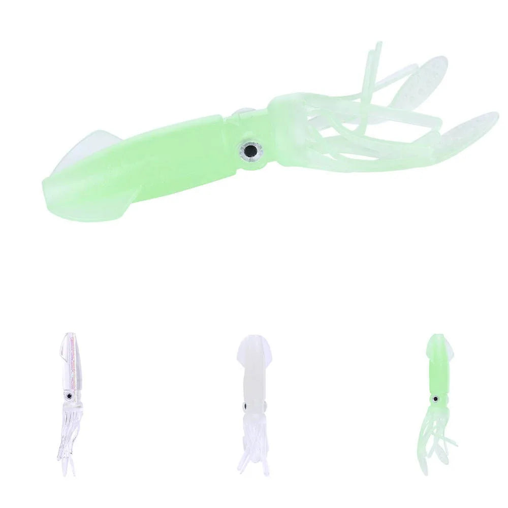 Wholesale SO035 10cm 8g 5pcs/bag Artificial Soft Plastic Luminous Saltwater Octopus Squid Baits Fishing Lures