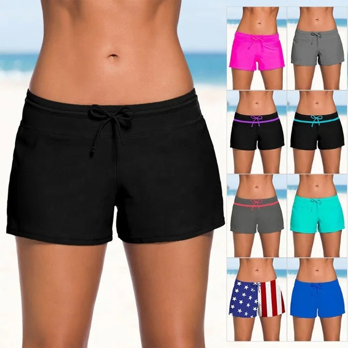 Women Elastic Low Waist Sports Shorts Summer Yoga Shorts Women's Swimming Trunks Shorts Pants Minipants