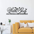 With God All Things Are Possible Sign Wall Decor Christian Metal Wall Art Christian Bible Verses Metal Wall Arts