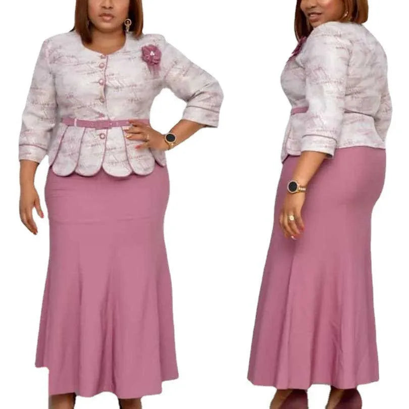 XL-6XL African Fashion Large Print Dress Temperament Commuter Mom's Dress