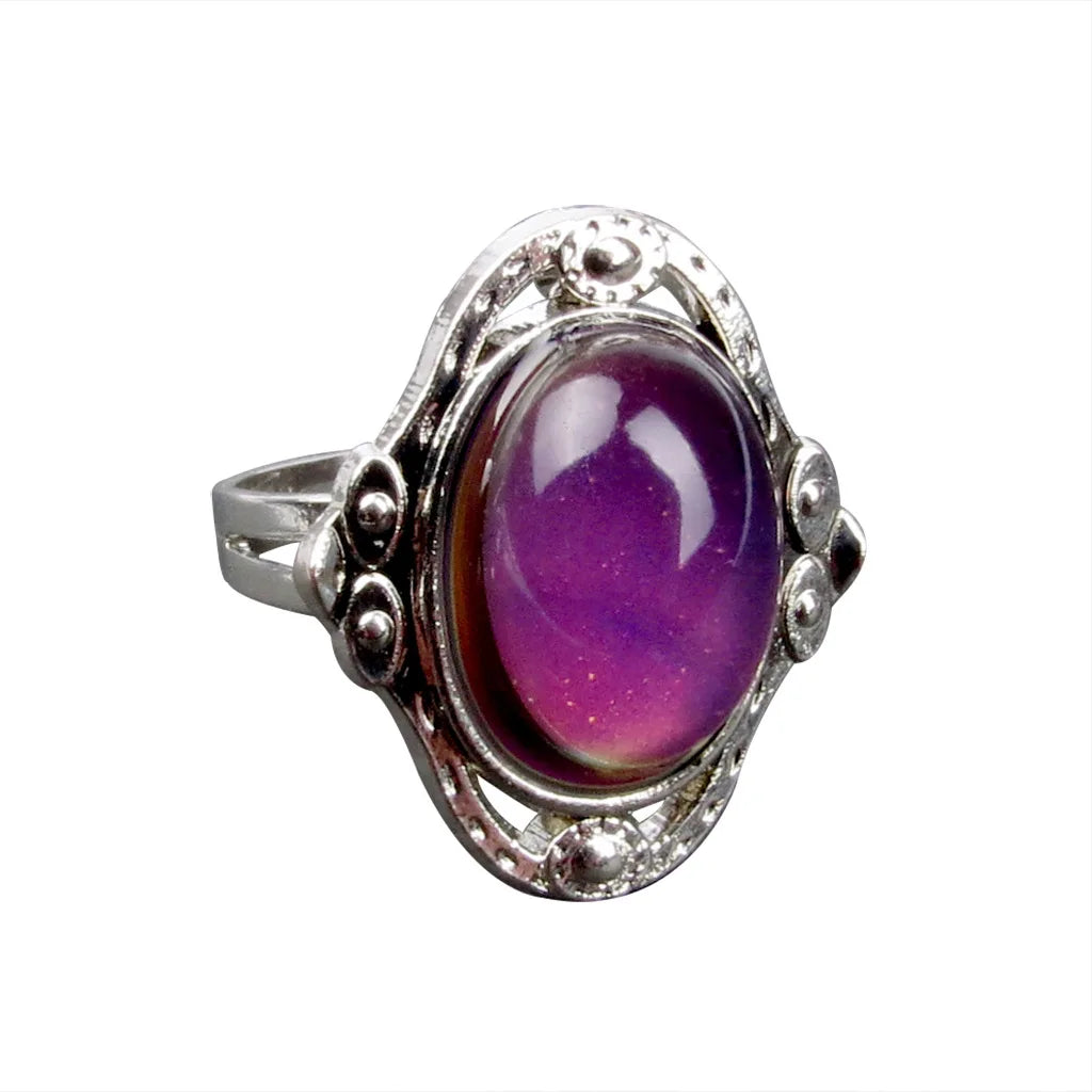 Trendy Changeable Temperature Ring Adjustable Open Multi Colors Change Ring Emotion Feeling Mood Ring Jewelry